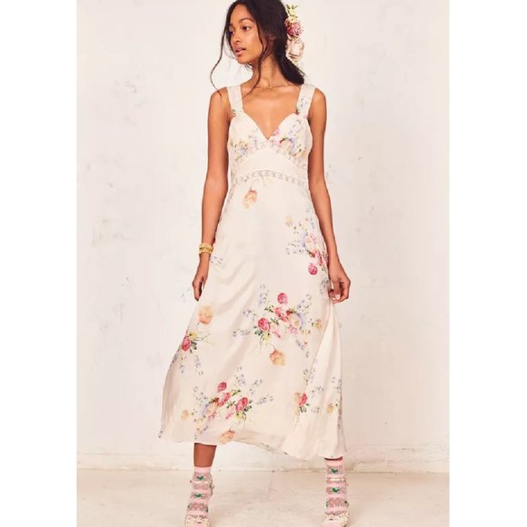 LoveShackFancy Dresses & Skirts - LoveShackFancy Sabina Silk Dress In Natural Cream